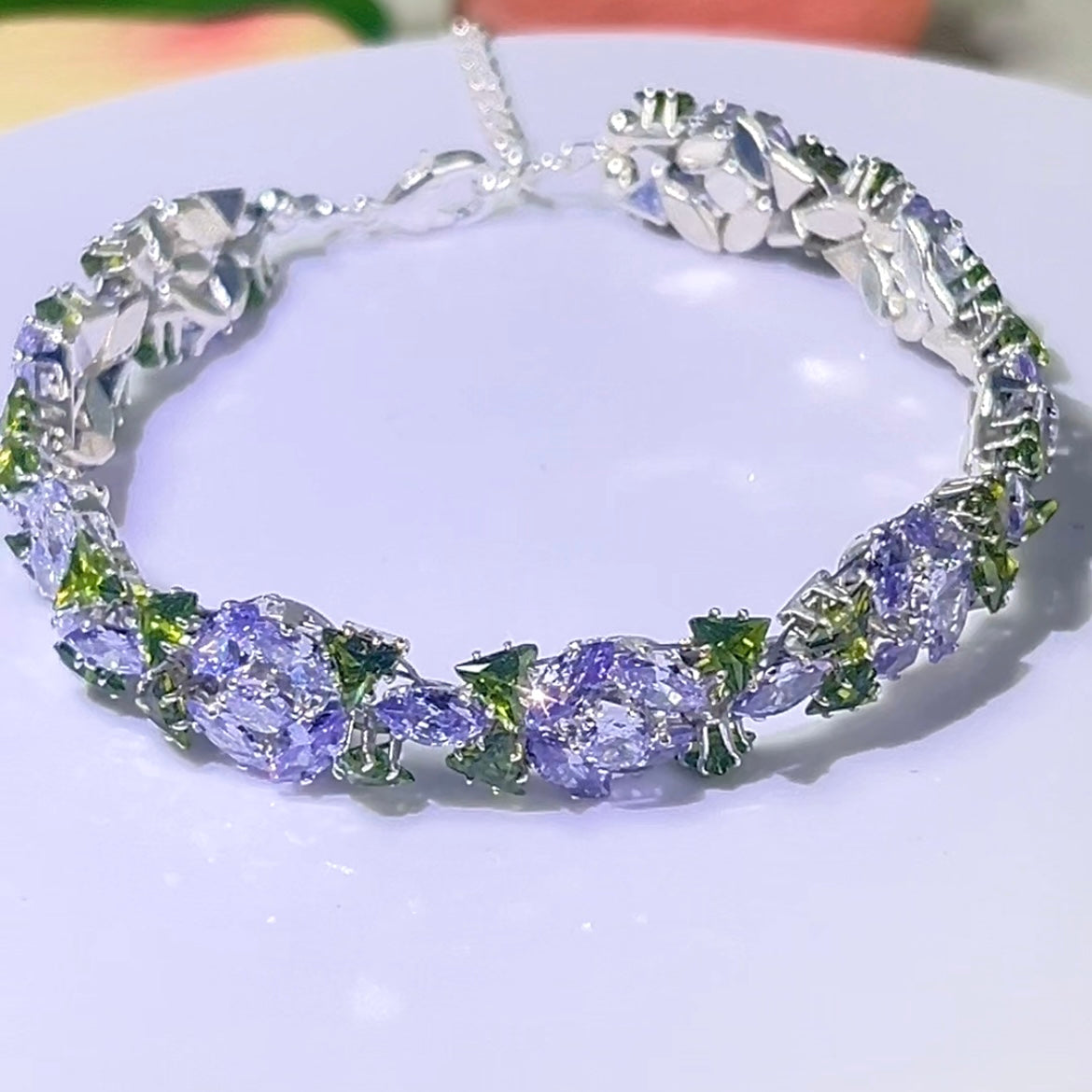Kit-M05 Purple Flower Zircon Handmade Bracelet DIY Kit