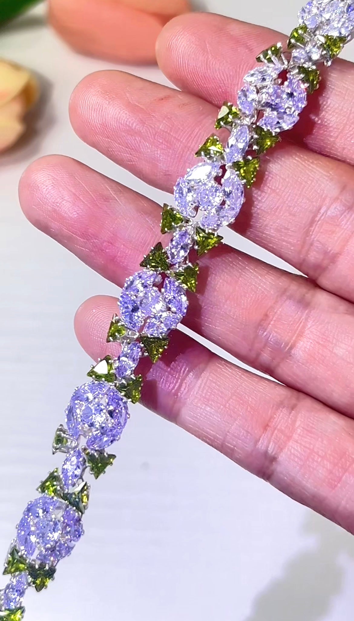 Kit-M05 Purple Flower Zircon Handmade Bracelet DIY Kit
