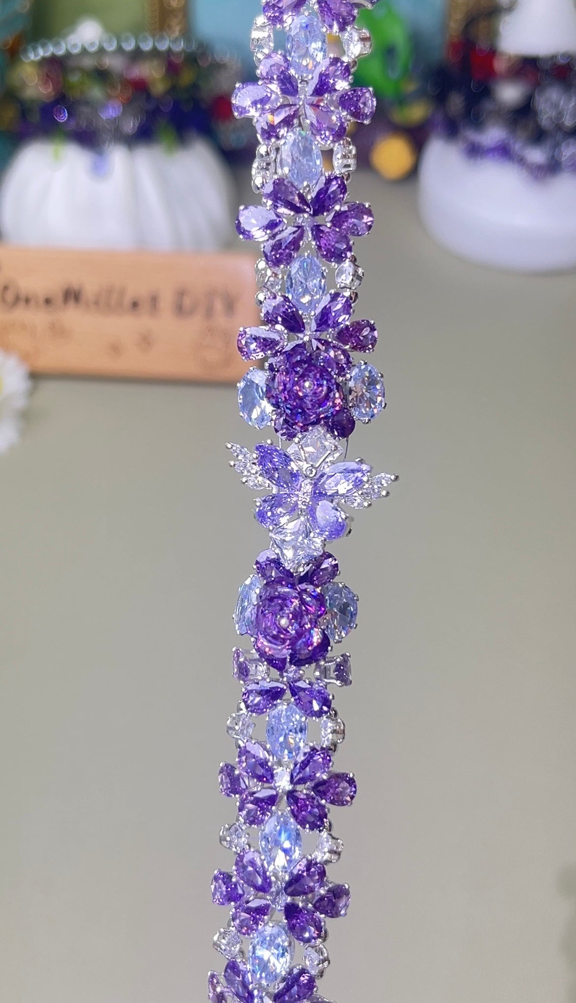 Pulsera de aguamarina y perla hecha a mano
