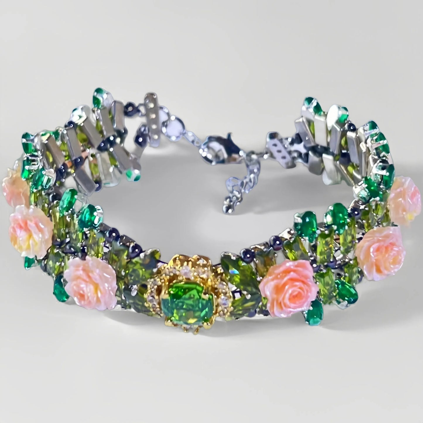 Pulsera de aguamarina y perla hecha a mano