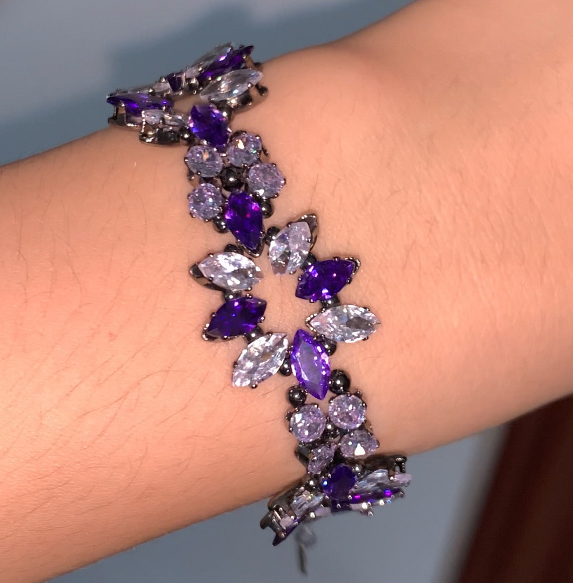Pulsera de aguamarina y perla hecha a mano