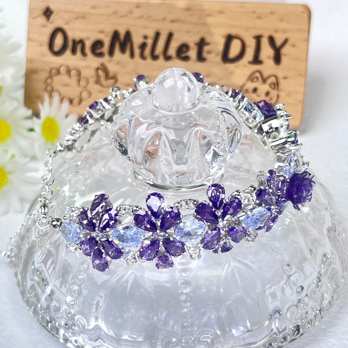 Pulsera de aguamarina y perla hecha a mano
