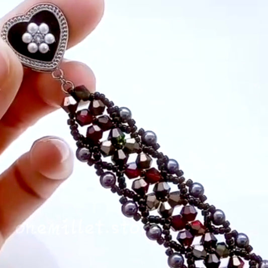 Pulsera de aguamarina y perla hecha a mano