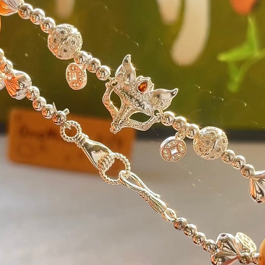 Pulsera de aguamarina y perla hecha a mano