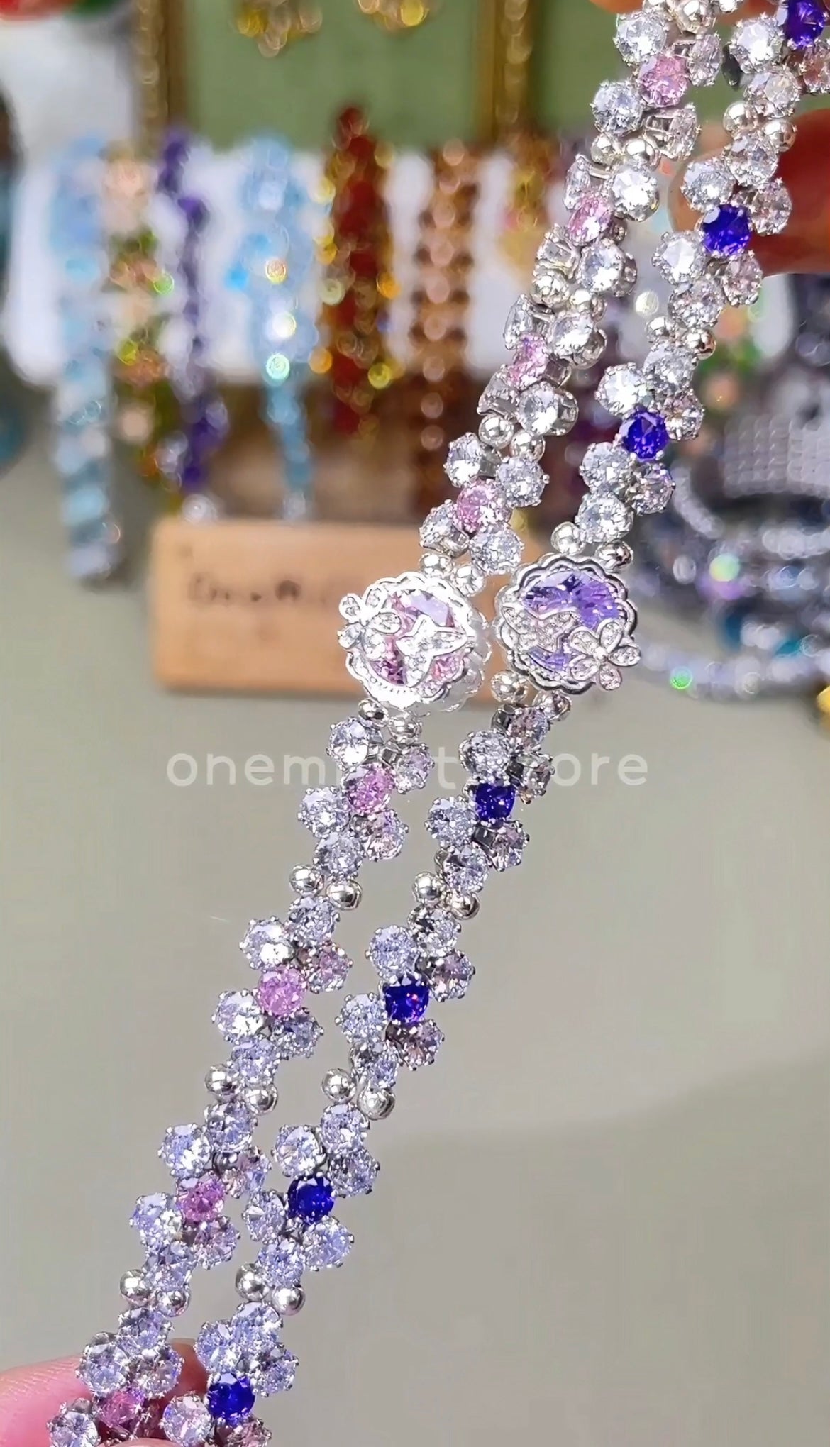 Pulsera de aguamarina y perla hecha a mano