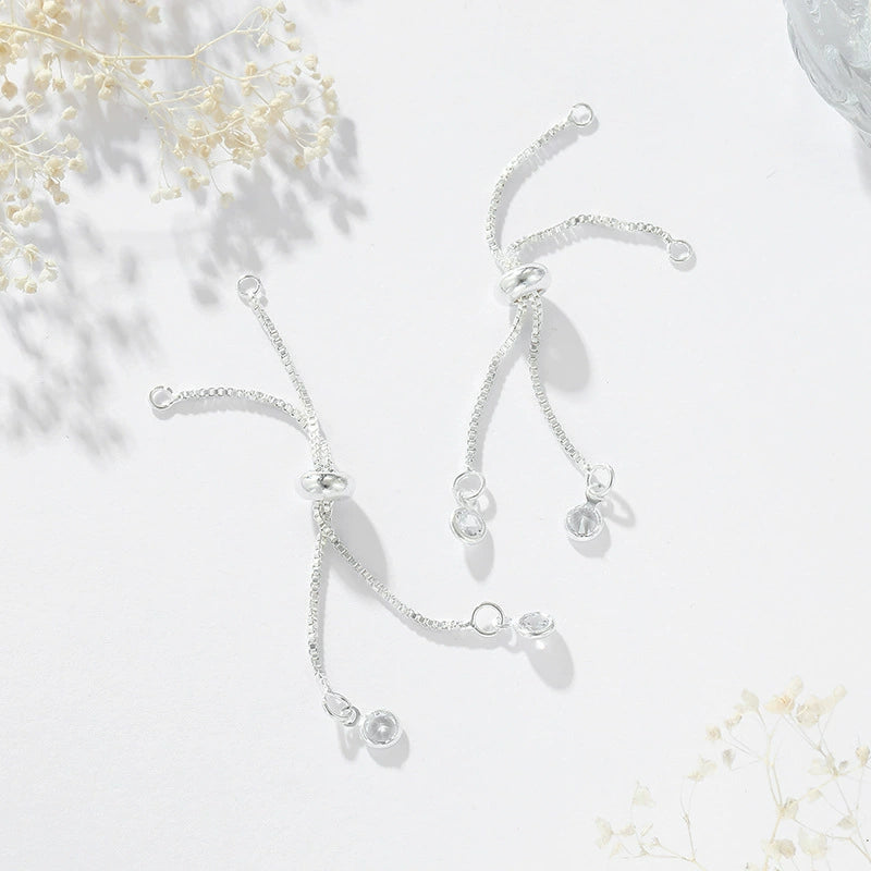 Adjustable Pull Cord Bracelet DIY Handmade Bracelet – Tarnish-Resistant with Zircon Pendant
