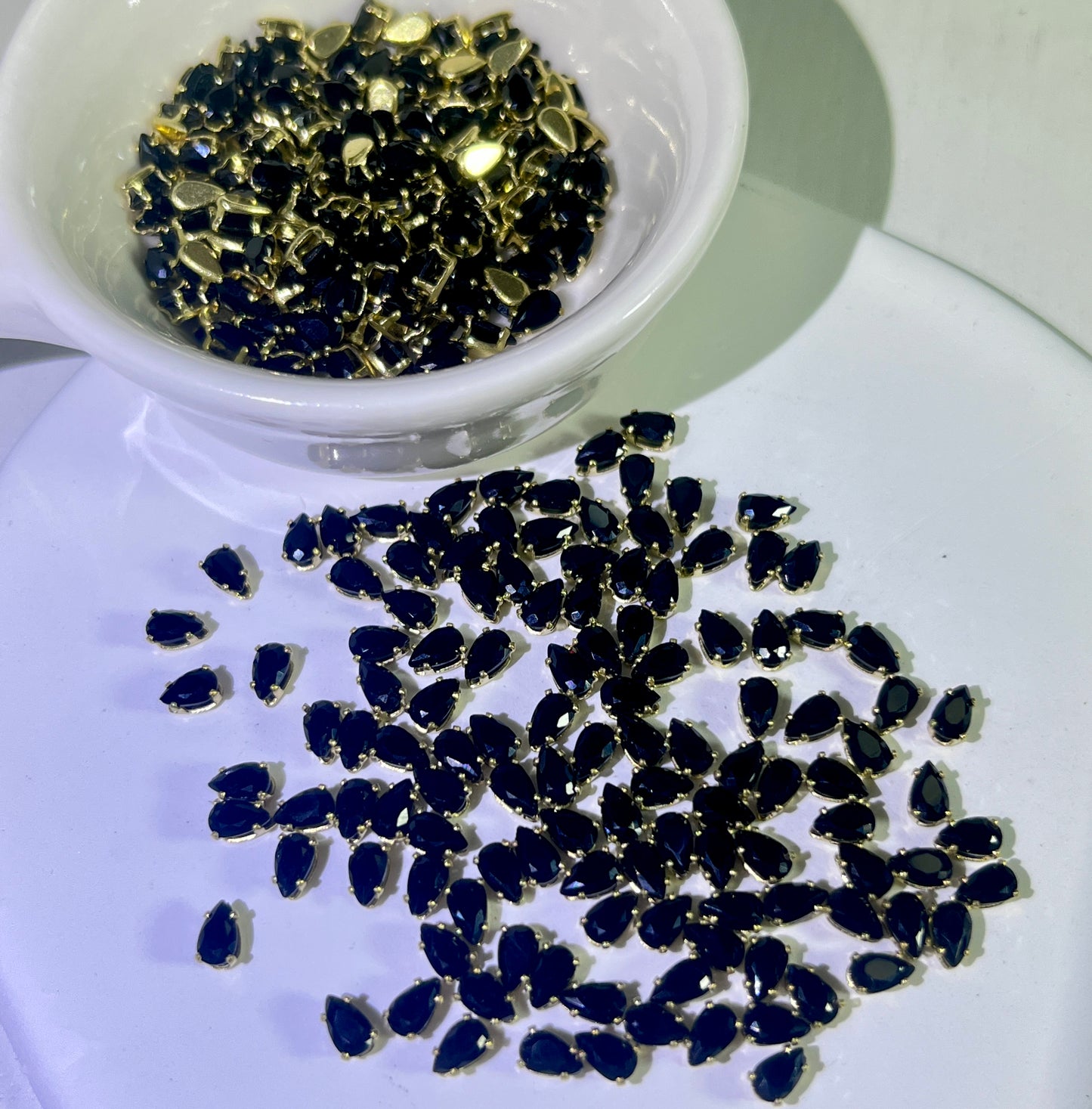 Black Zircon Pear-shape Zirconia  3*5MM Gold and Silver Plated