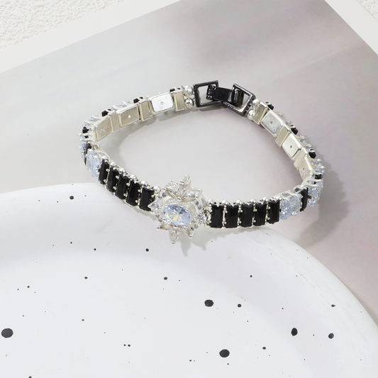 Pulsera de aguamarina y perla hecha a mano