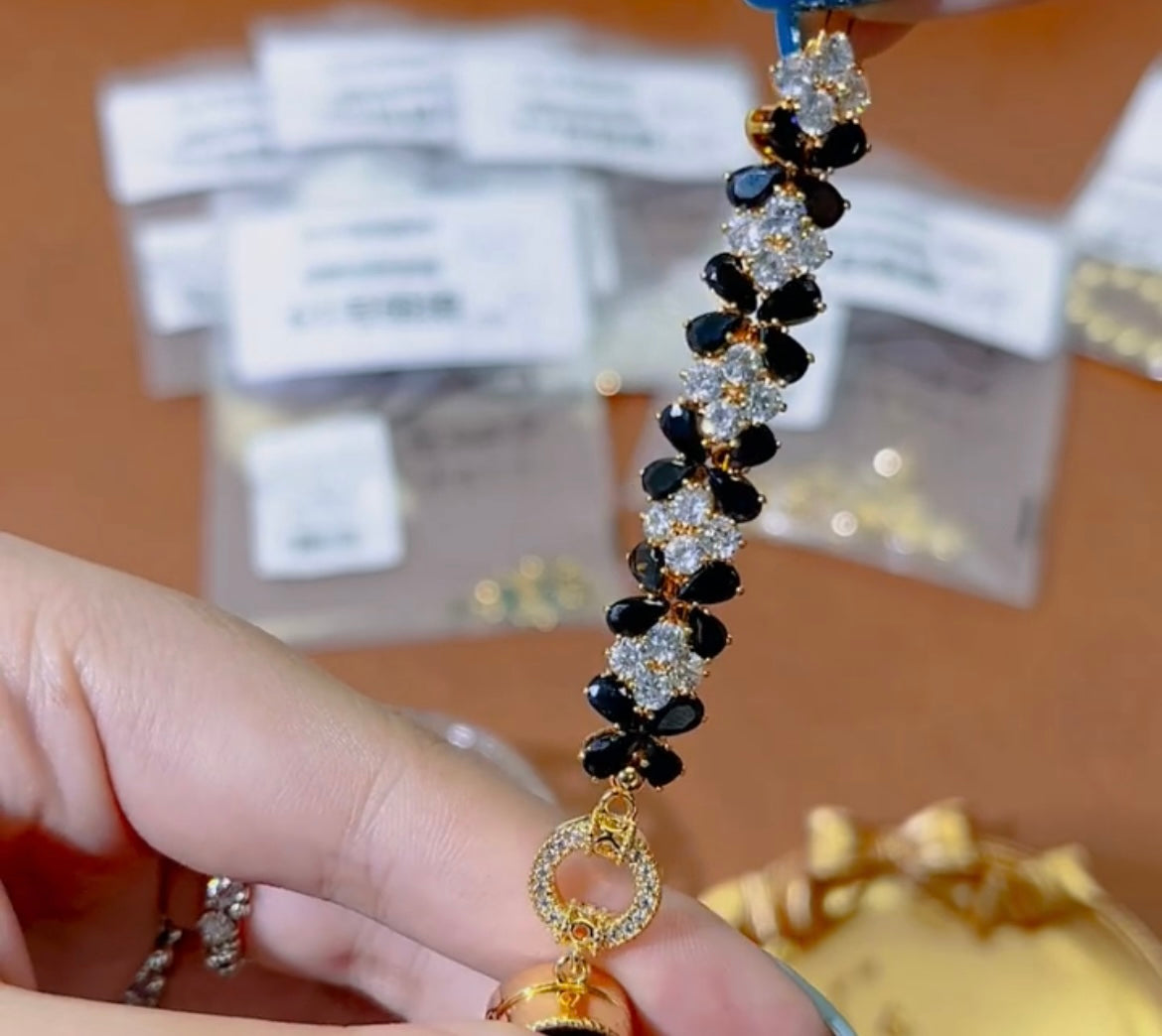 Kit-M34 Black Zircon Bracelet  Zirconia Beads DIY Kit