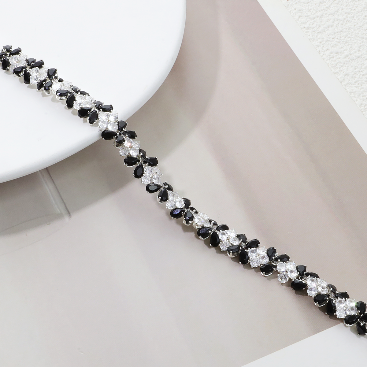 Kit-M34 Black Zircon Bracelet  Zirconia Beads DIY Kit