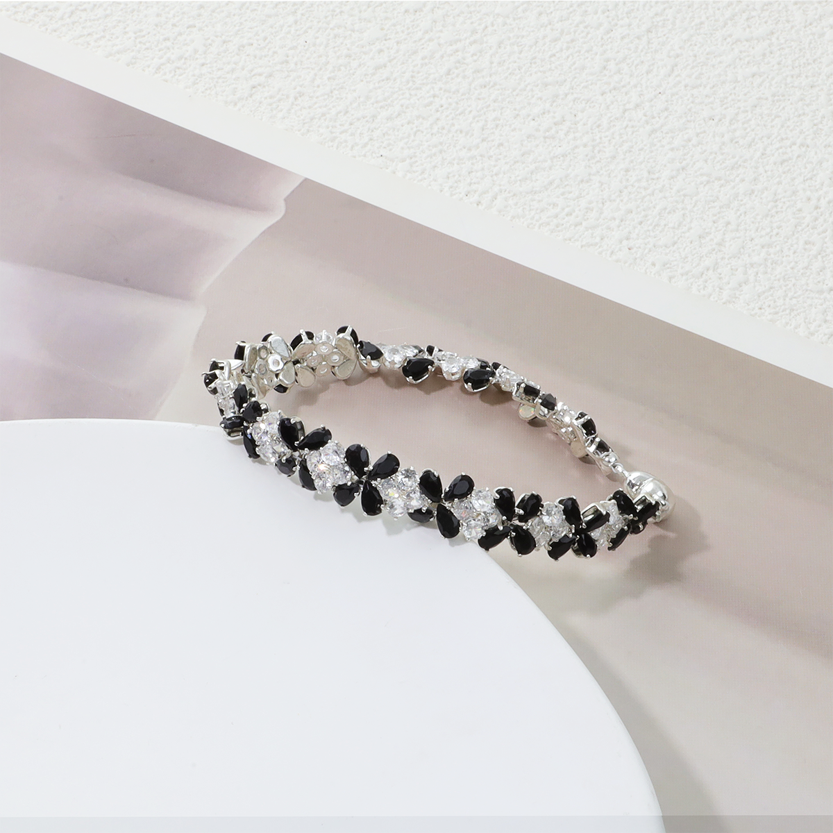 Kit-M34 Black Zircon Bracelet  Zirconia Beads DIY Kit