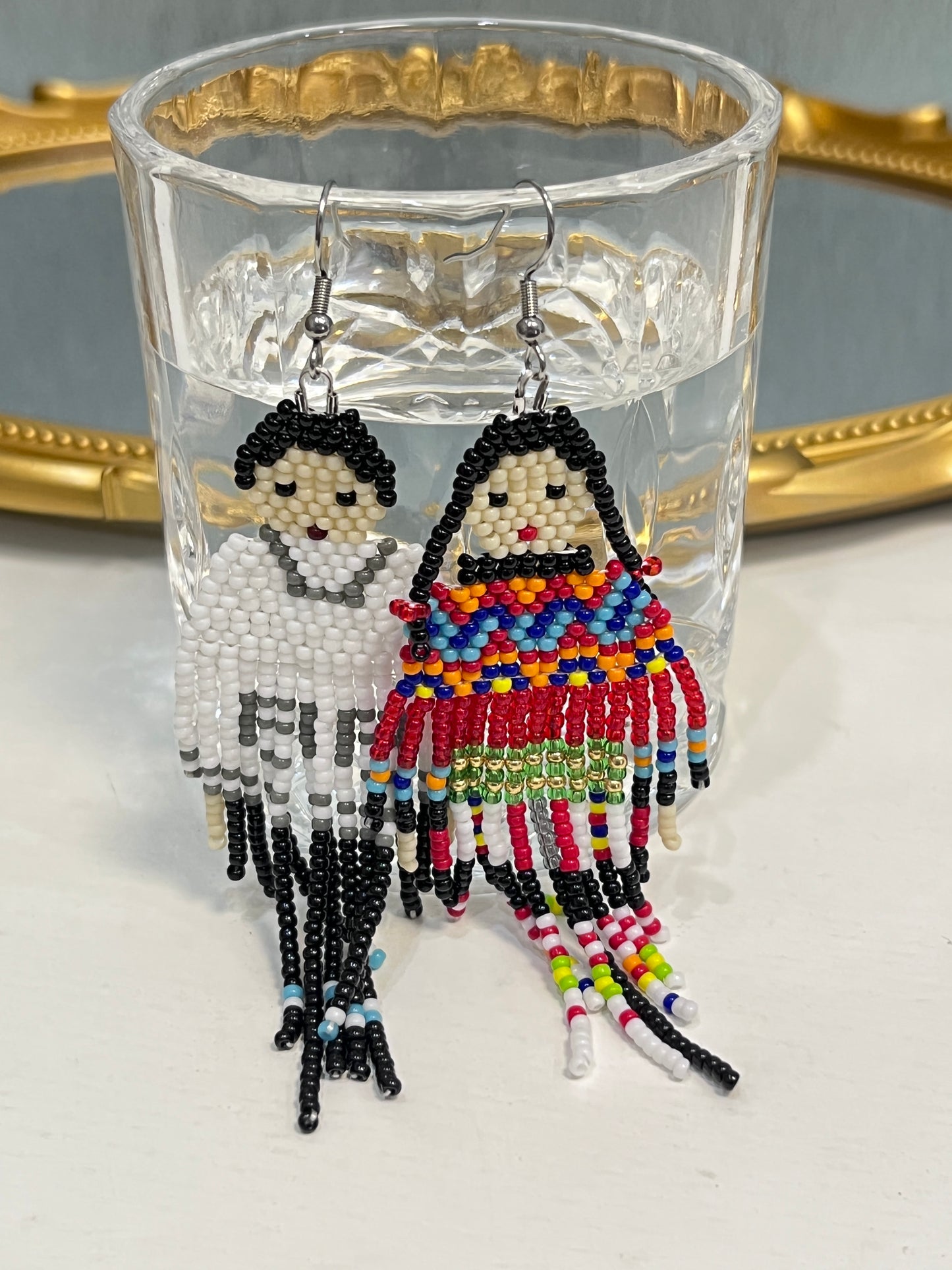 Pendientes bohemios vintage para niño y niña, pendientes con borlas hechos a mano con cuentas de semillas egipcias