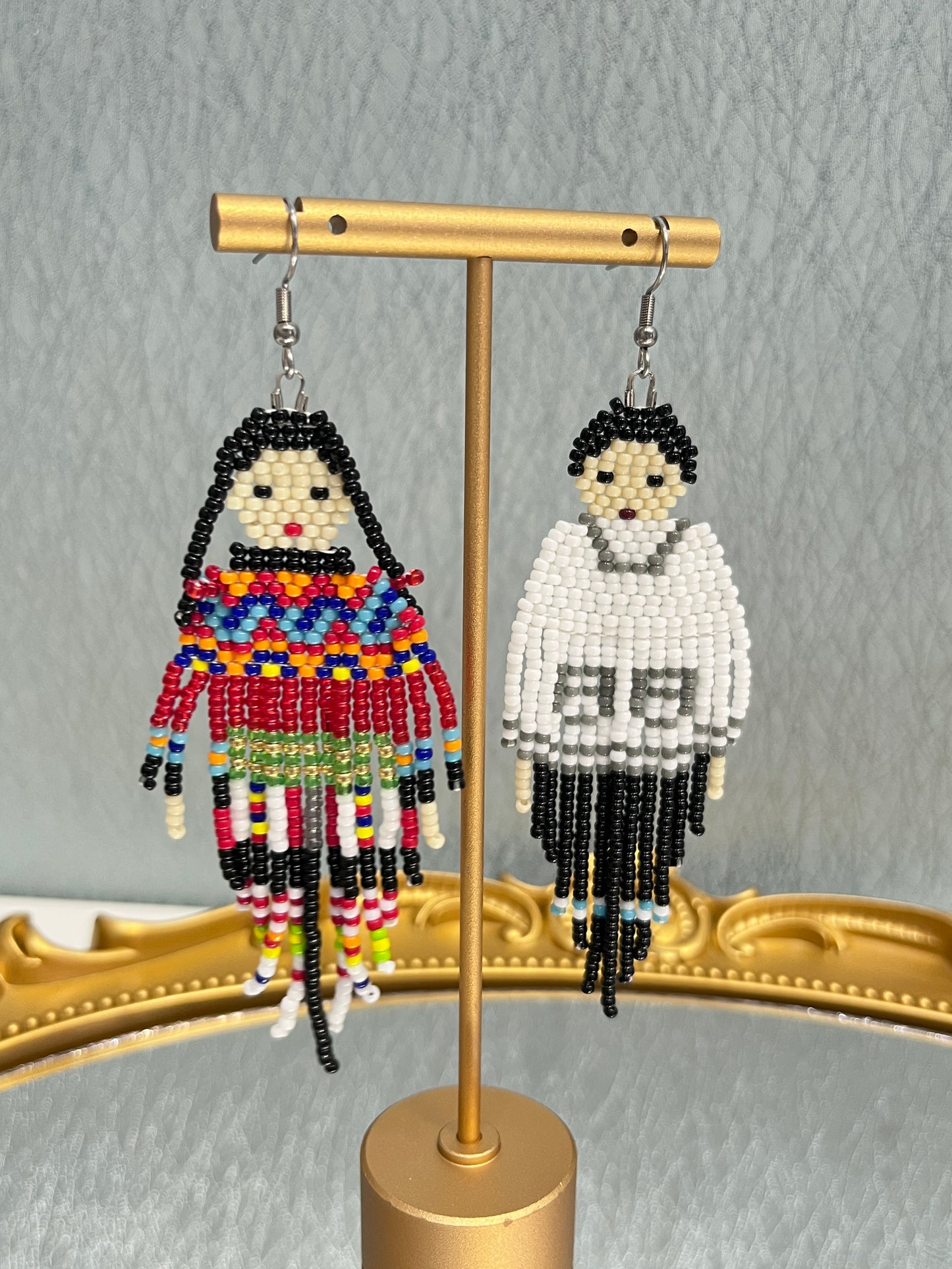 Pendientes bohemios vintage para niño y niña, pendientes con borlas hechos a mano con cuentas de semillas egipcias