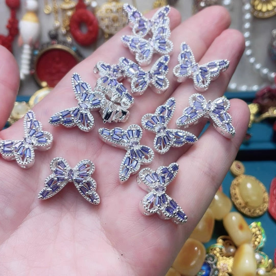 Cuentas espaciadoras de aguamarina y circón hechas a mano para hacer pulseras y collares con abalorios, suministros para hacer joyas
