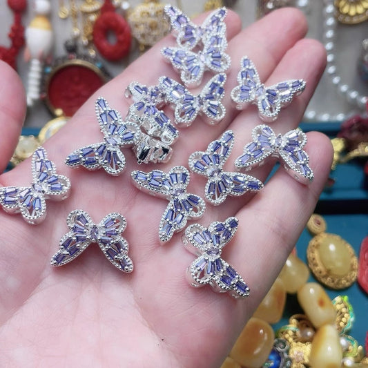 Cuentas espaciadoras de aguamarina y circón hechas a mano para hacer pulseras y collares con abalorios, suministros para hacer joyas