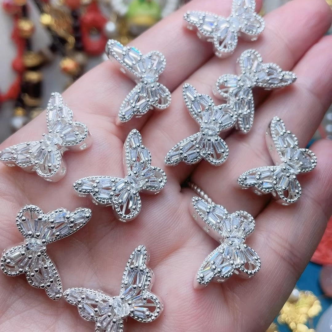 Cuentas espaciadoras de aguamarina y circón hechas a mano para hacer pulseras y collares con abalorios, suministros para hacer joyas