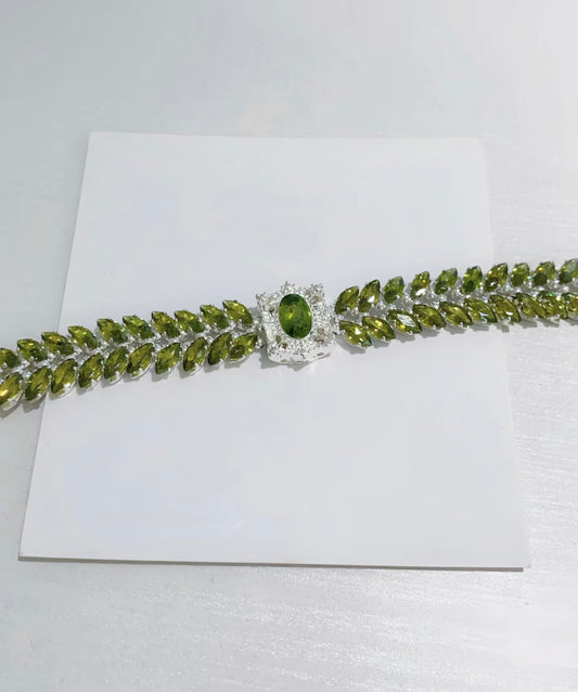 Pulsera de aguamarina y perla hecha a mano