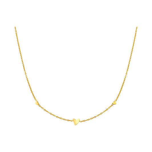 Heart Pendant Necklace Choker Necklace 14K Gold Plated