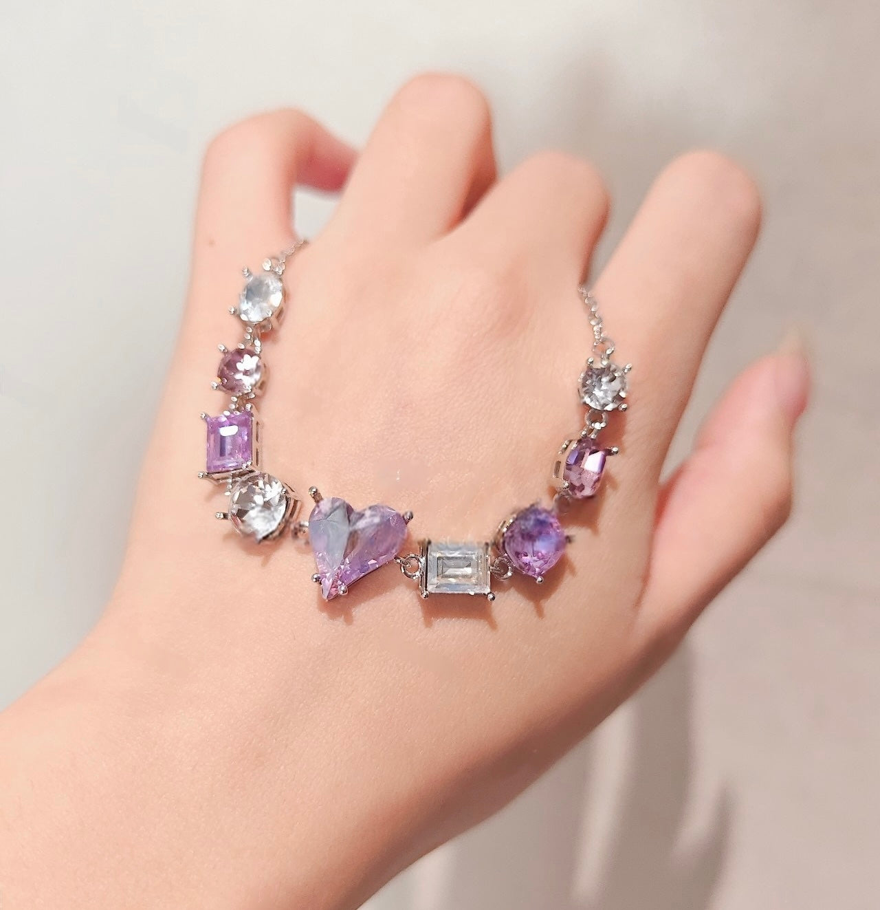 Pulsera de aguamarina y perla hecha a mano