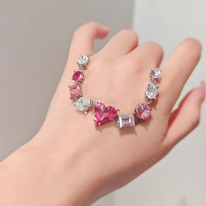 Pulsera de aguamarina y perla hecha a mano