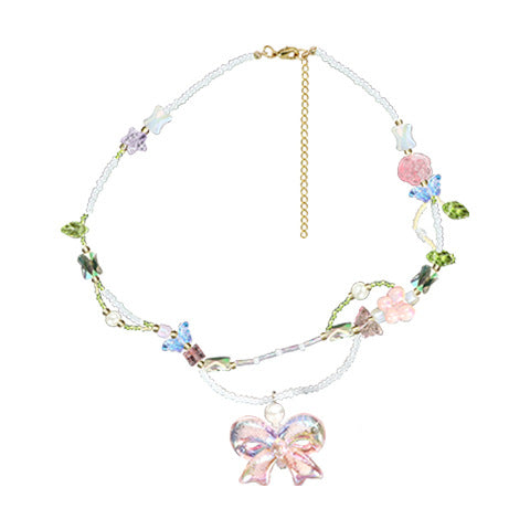 Collar hecho a mano con cuentas de cristal brillante