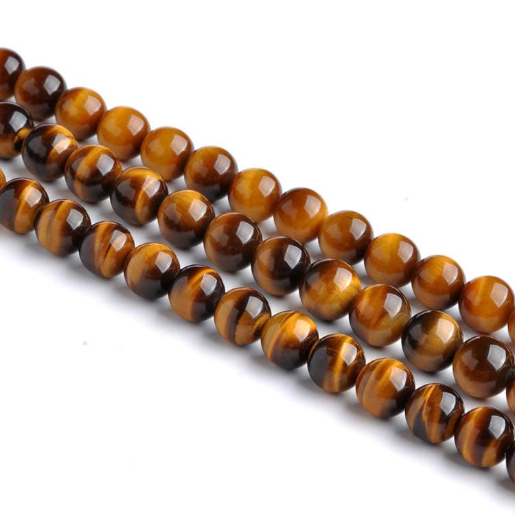 5A Grade Natural Yellow Tiger's Eye Gemstone Round Beads