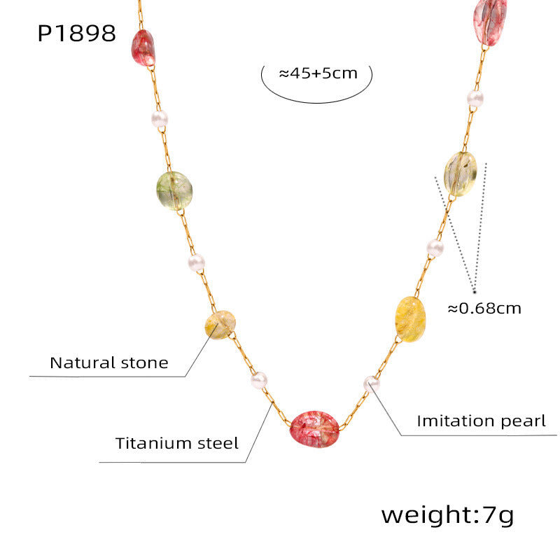 Collar de clavícula de piedra natural para mujer: collar de malaquita esmaltada de acero y titanio bañado en oro de 18 quilates