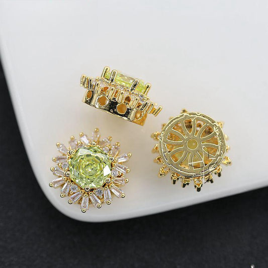 Cuentas espaciadoras de aguamarina y circón hechas a mano para hacer pulseras y collares con abalorios, suministros para hacer joyas