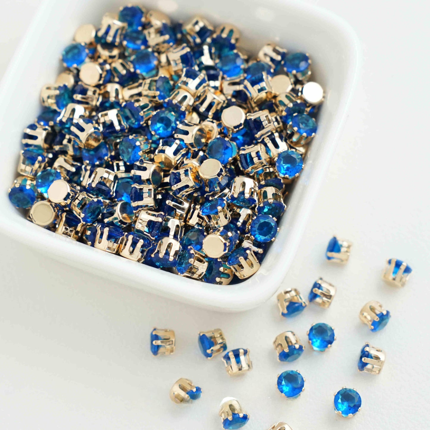 Round Cubic Zirconia Beads Gold Plated