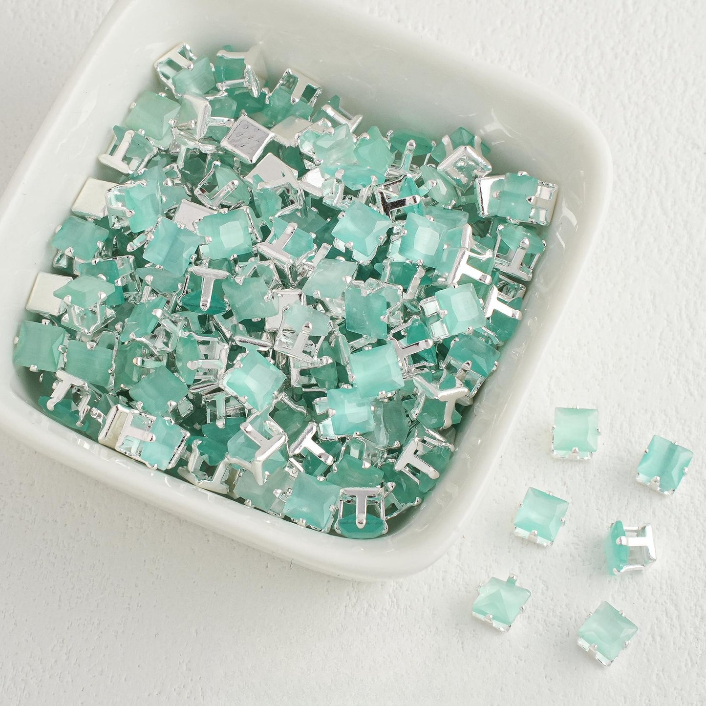 OneMillet Cat's Eye Square Zirconia Beads  5*5MM