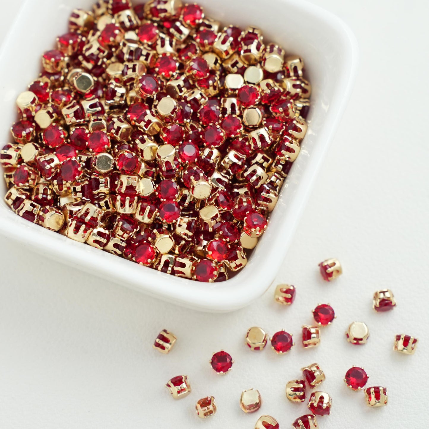 Round Cubic Zirconia Beads Gold Plated