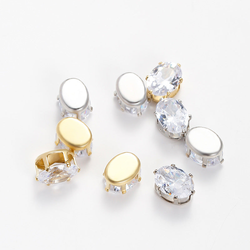 Oval Zircon Zirconia Beads DIY Accessories 5*7MM