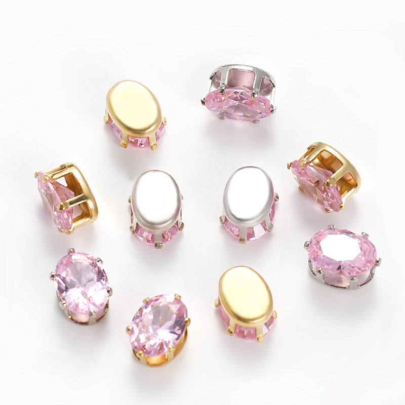 Oval Zircon Zirconia Beads DIY Accessories 5*7MM