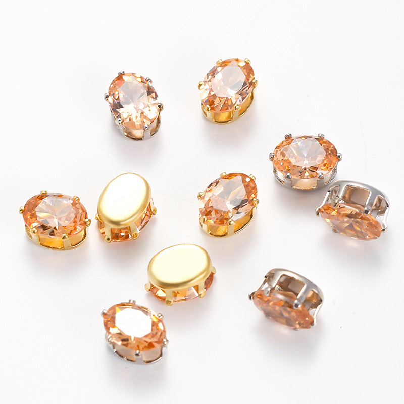 Oval Zircon Zirconia Beads DIY Accessories 5*7MM