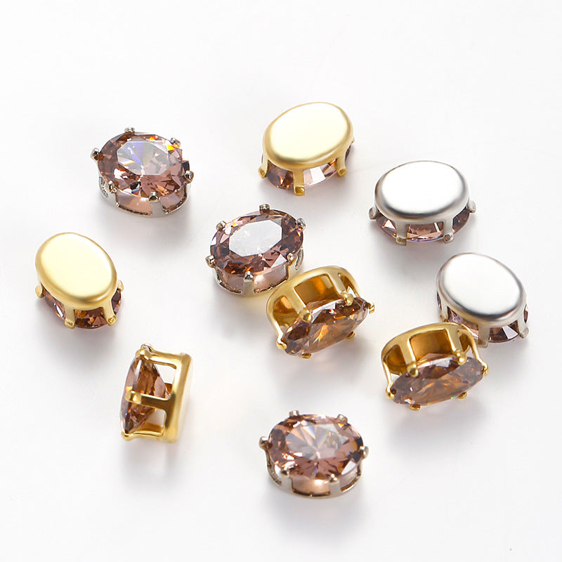 Oval Zircon Zirconia Beads DIY Accessories 5*7MM