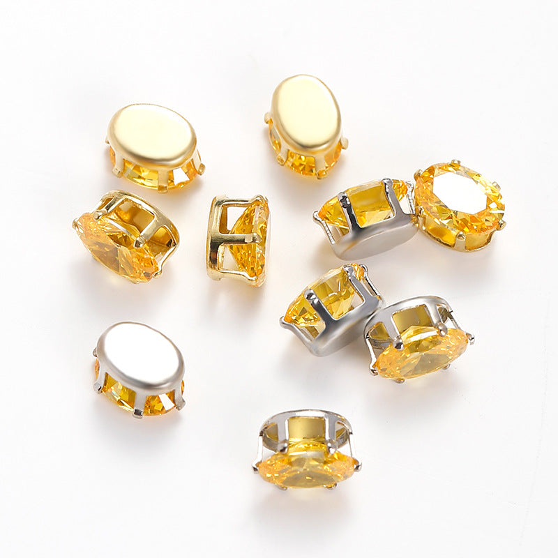 Oval Zircon Zirconia Beads DIY Accessories 5*7MM