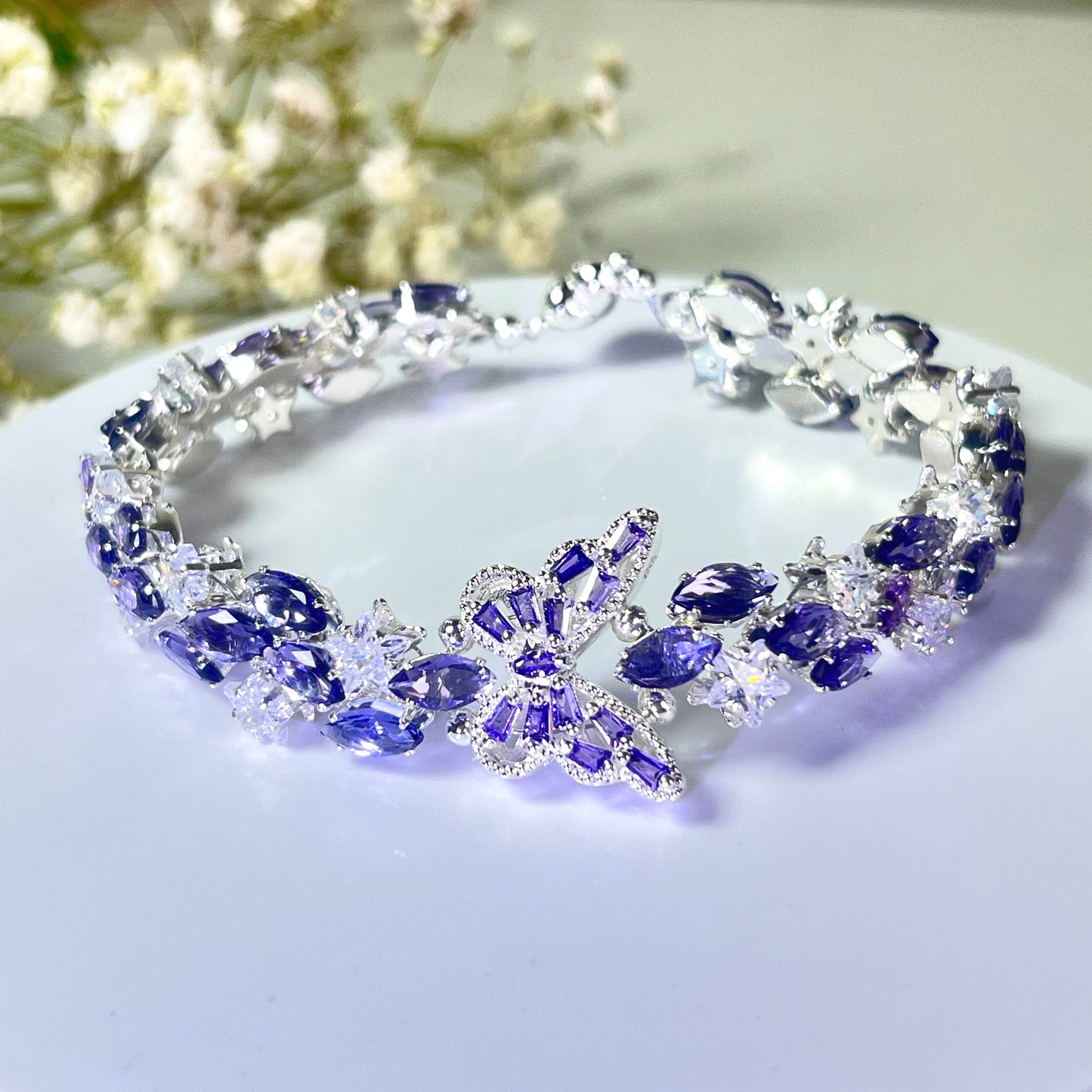 OneMillet Kit-M06 Purple Butterfly & Star Zircon Handmade Bracelet DIY Kit
