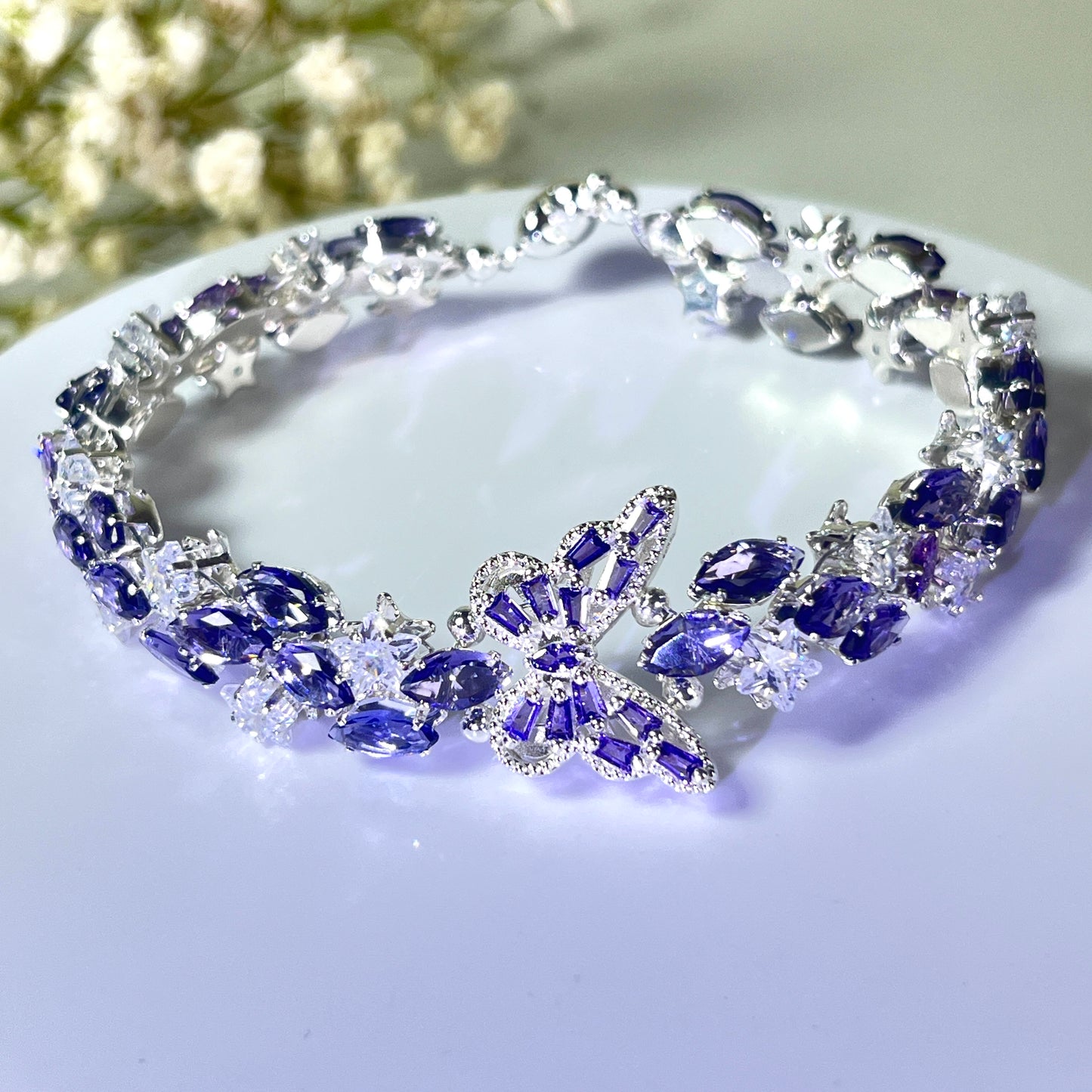 OneMillet Kit-M06 Purple Butterfly & Star Zircon Handmade Bracelet DIY Kit