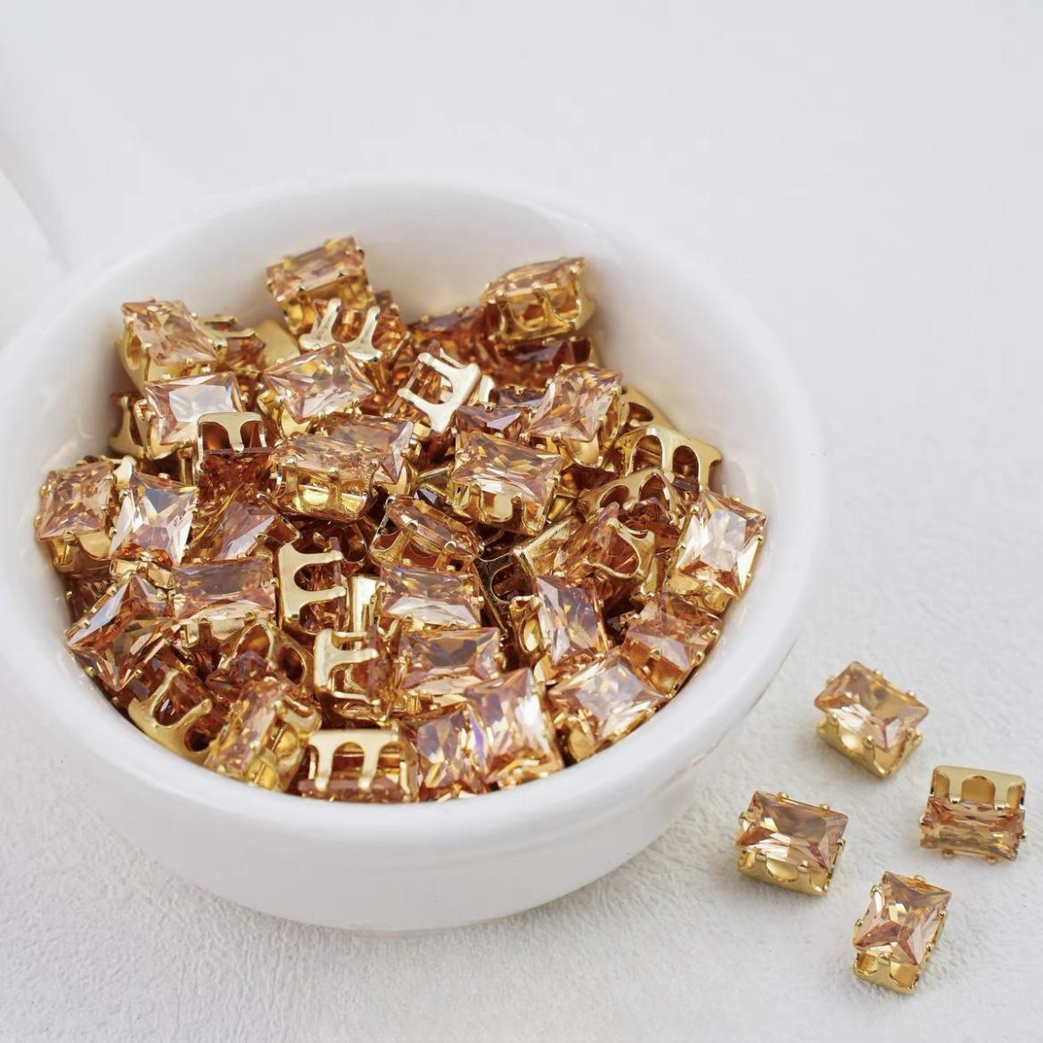 Rectangle Zircon Beads 5*7MM