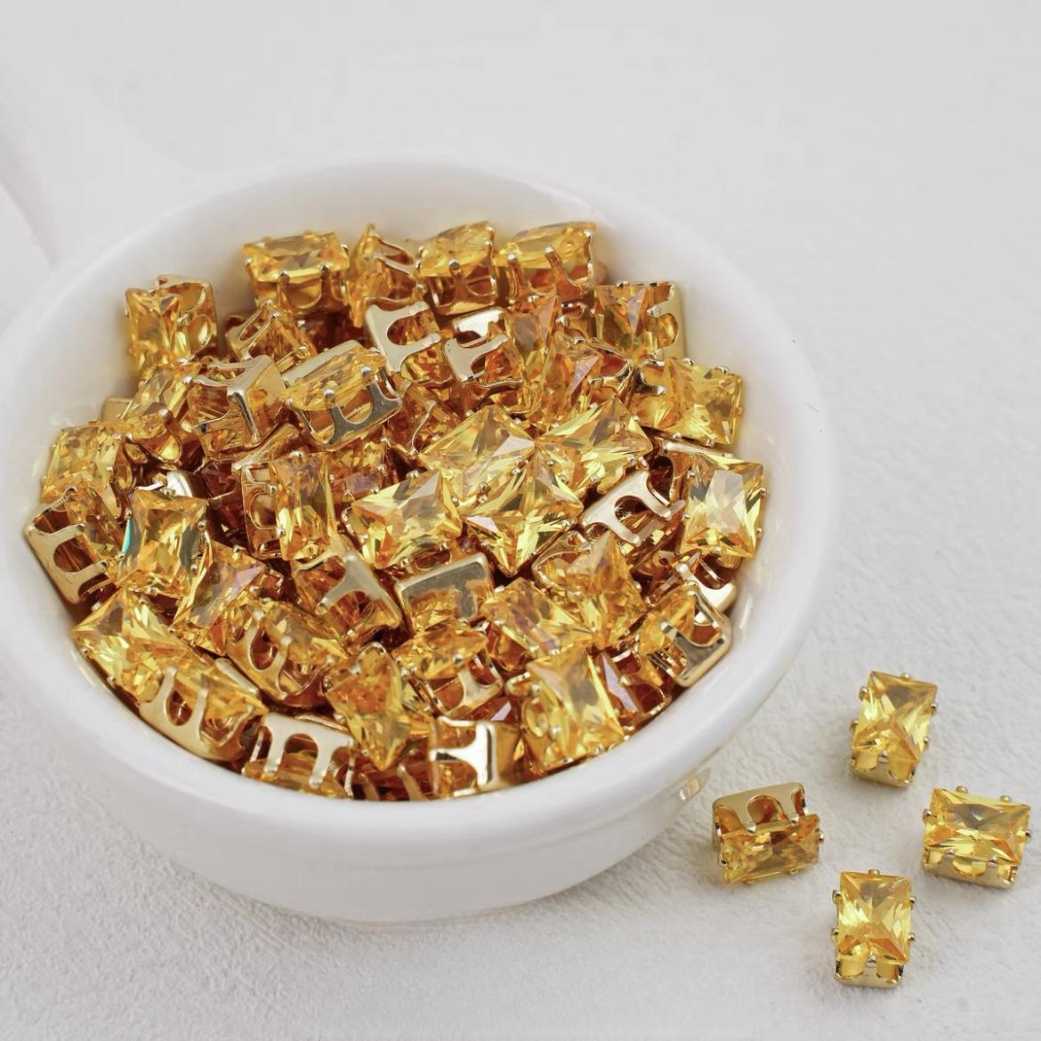 Rectangle Zircon Beads 5*7MM