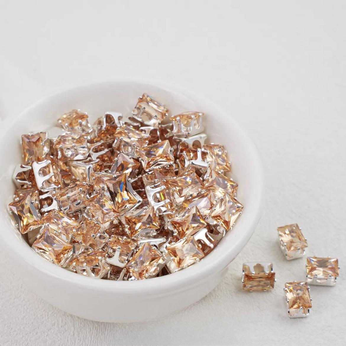 Rectangle Zircon Beads 5*7MM