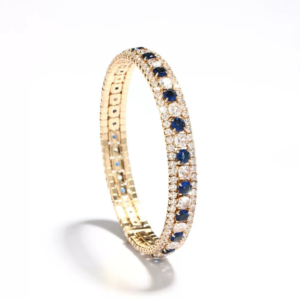 Pulsera de aguamarina y perla hecha a mano