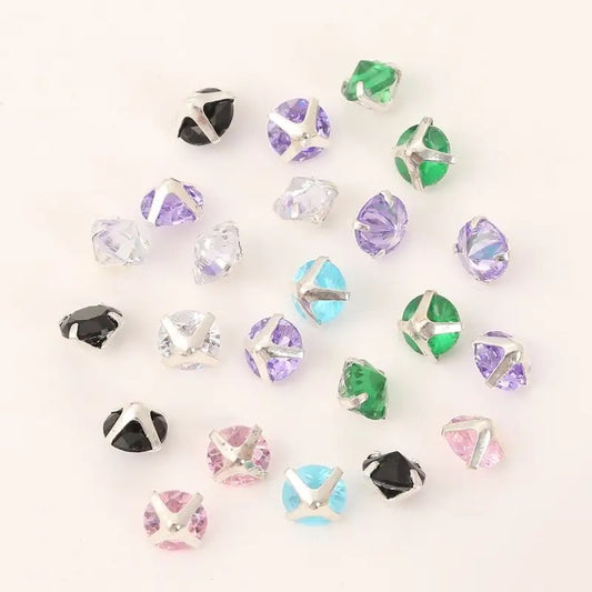 OneMillet 3A Grade Round Reverse-Clamp Zircon 5MM