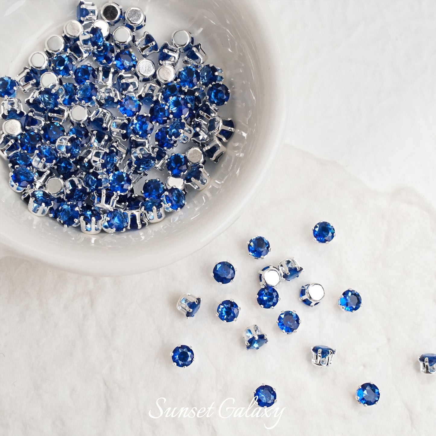 OneMillet Round Cubic Zirconia Beads AAA Silver Plated