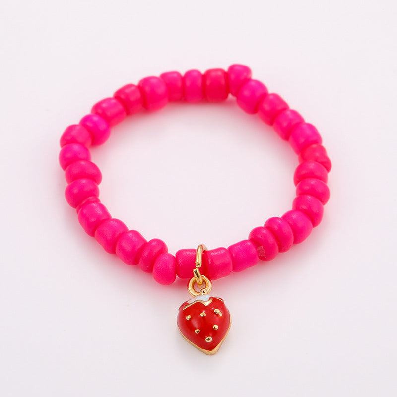 Anillos de cuentas hechos a mano para el verano: juego de 10 anillos de dopamina coloridos