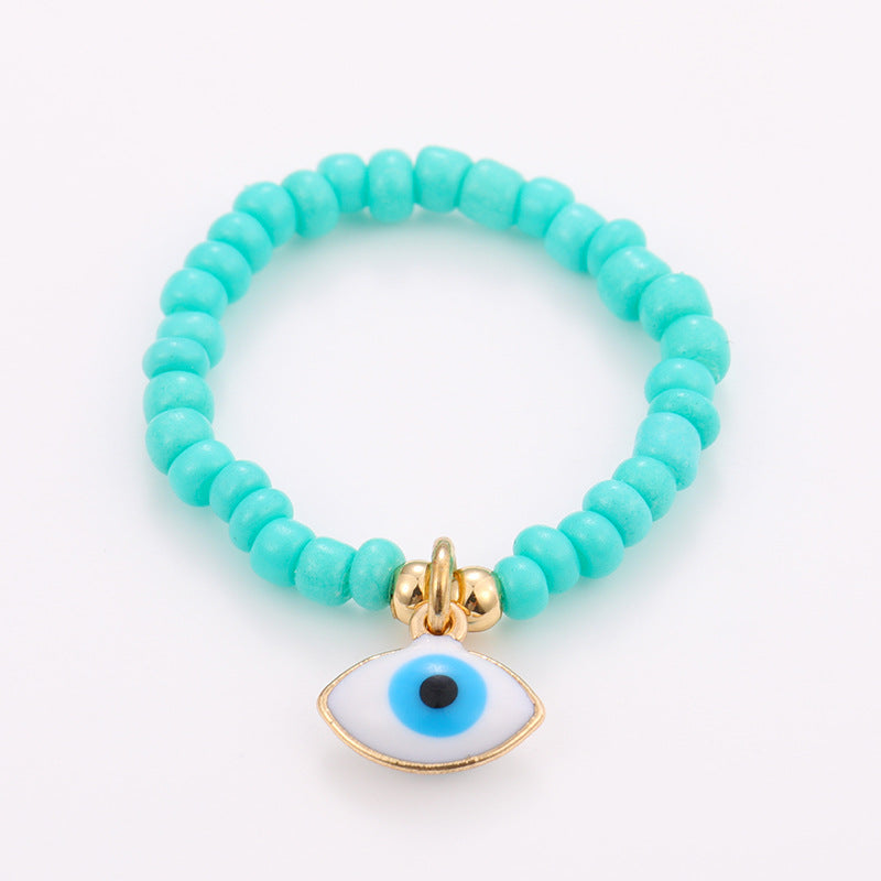 Anillos de cuentas hechos a mano para el verano: juego de 10 anillos de dopamina coloridos