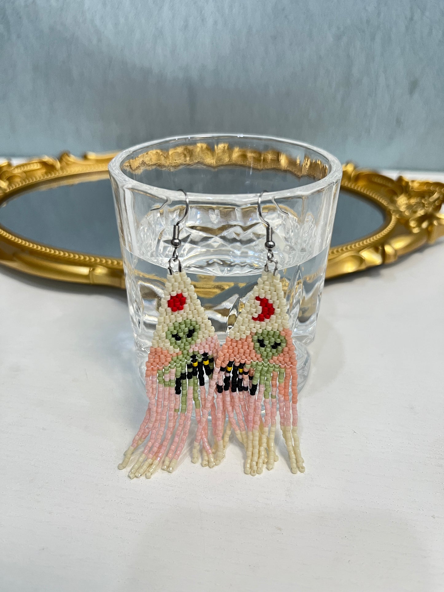 Pendientes bohemios vintage Sun&Moon Pendientes con borlas de cuentas egipcias hechas a mano