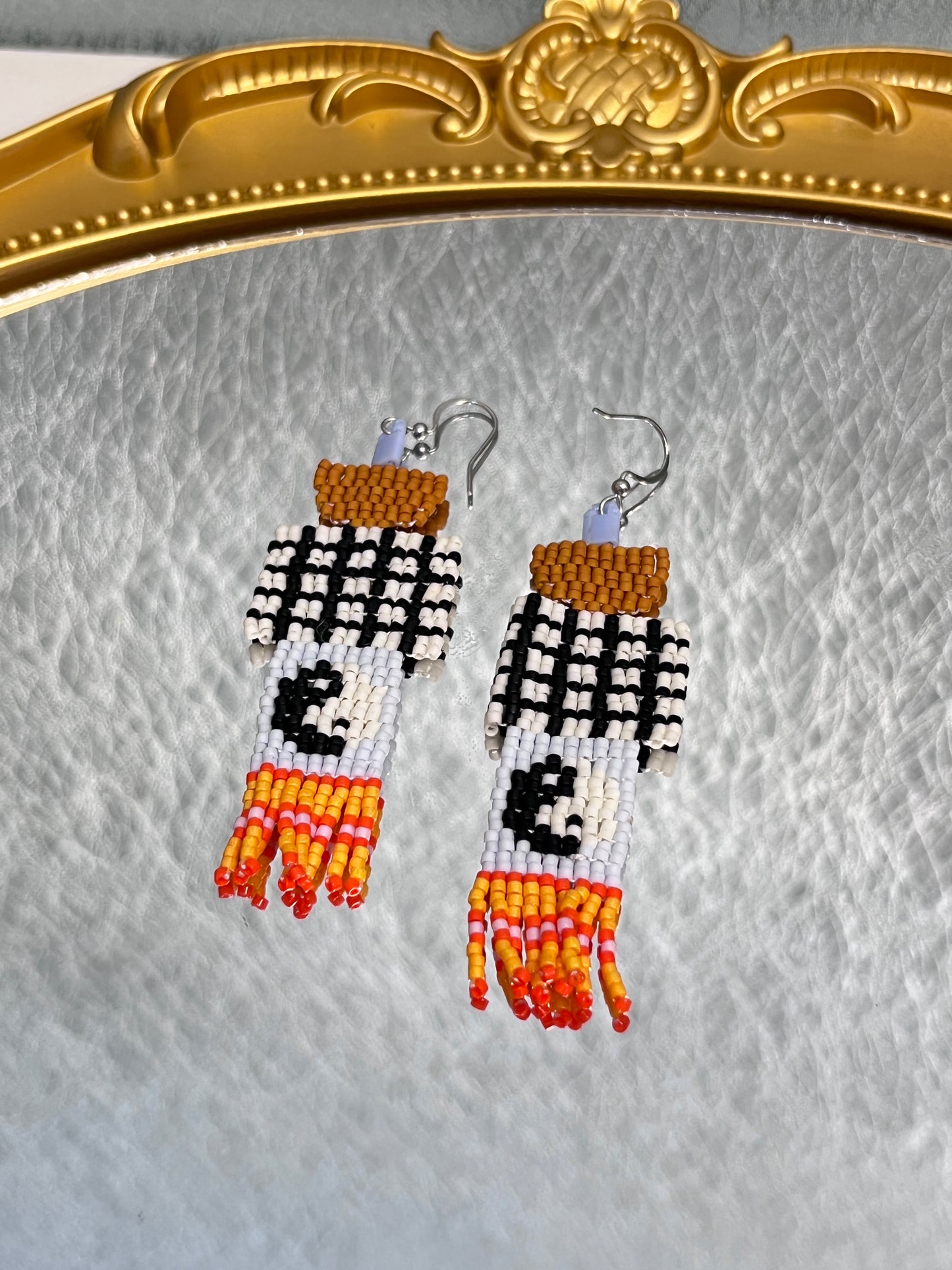 Tai Chi Vintage Bohemian Earrings Seed Bead Handmade Tassel Earrings