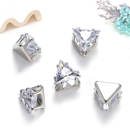 OneMillet Triangle-Shaped Zircon Zirconia Beads DIY Accessories 5MM