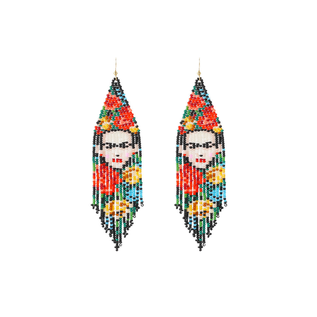 Vintage Earrings Dangling Earrings Seed Bead Handmade Tassel Earrings
